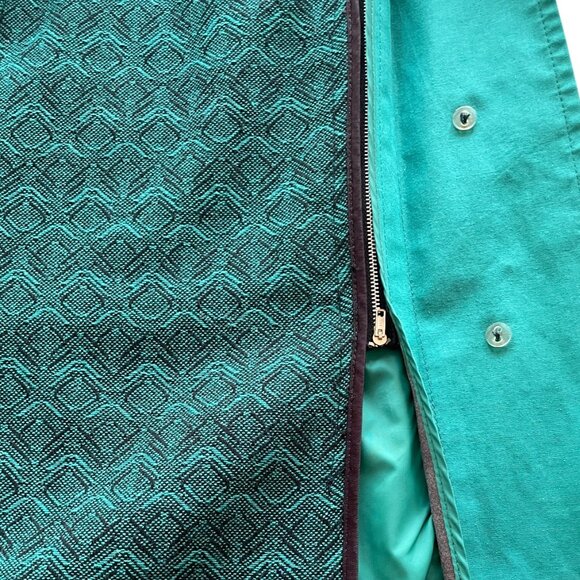 Vintage 1980s London Fog by Wamsutta Teal Trench Coat – Made in USA – Size 10P - Picture 7 of 16